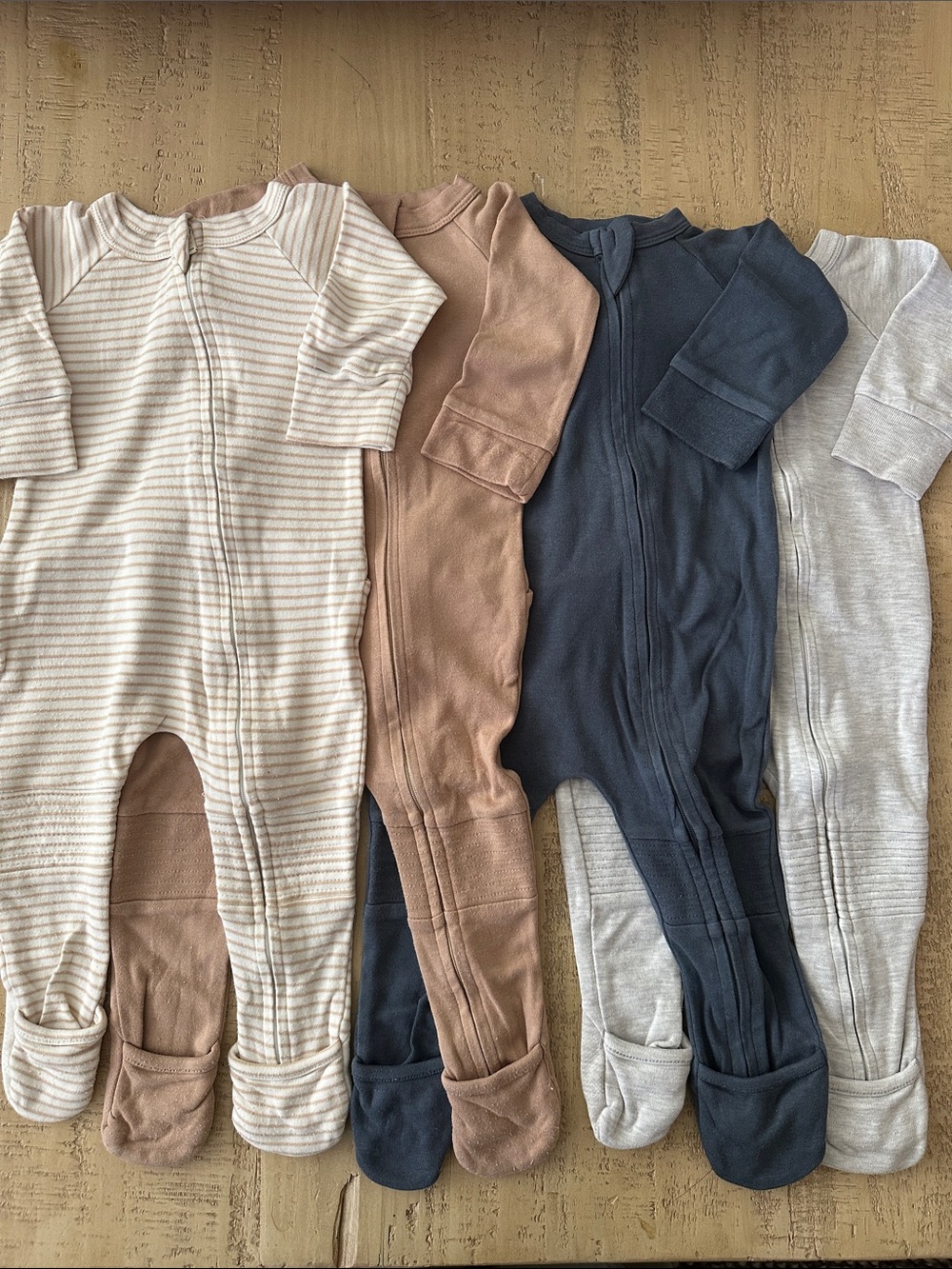 Goumikids Organic Cotton Footie Pajama Bundle (4), 6-12M